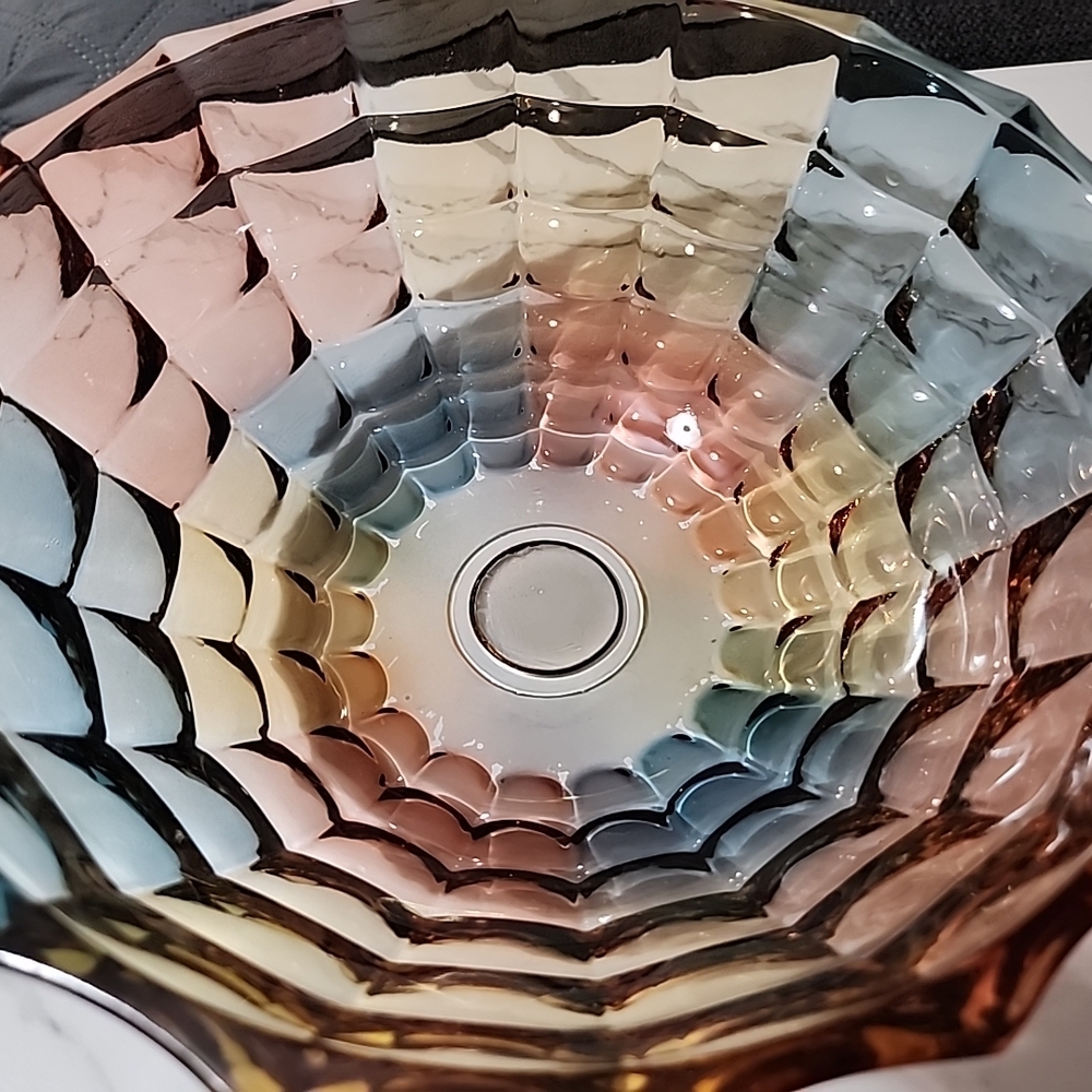 Multicolor Iridescent Glass Bowl